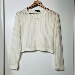 Ivory Open Knit Crop Top